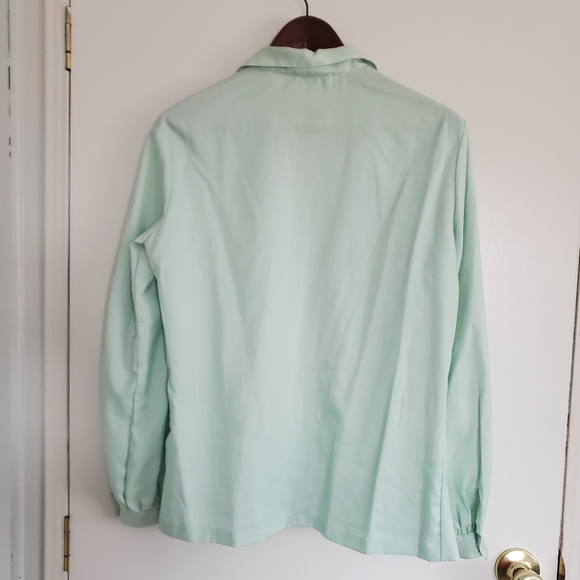 Vintage Silkhana Button Front Shirt 14 Mint Green - Picture 5 of 11
